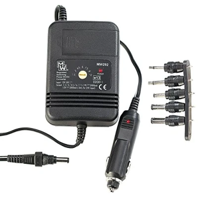 Abbildung von revolt 12 Volt Netzteil Auto: Universal Kfz Netzteil, 7 stufig (stabilisiert), 12/24 V, 24 W, 2 A (Kfz 12V stabilisiert, Auto, Zigarettenanzünder Adapter)