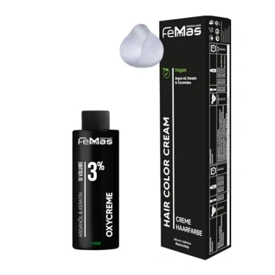 Abbildung von Femmas Haarfarbe Set Neutral I Hair Color Cream 100ml + Oxycreme 3% Permanente Haar Coloration Entwickler Schonend &amp; langanhaltend Salon für Zuhause
