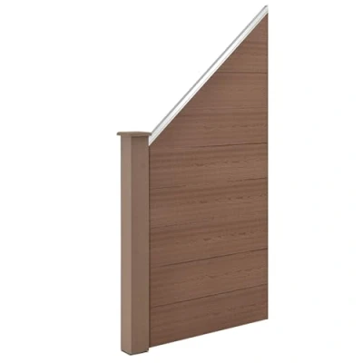 Abbildung von neu.holz Gartenzaun, »Segovia« Lamellenzaun Schrägelement WPC Windschutz 180x96cm Braun