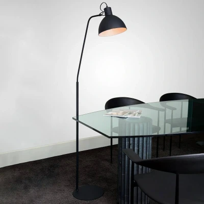 Abbildung von Lucide SHADI Stehlampe Mit Leselampe Ø 28 cm 1xE27 Schwarz