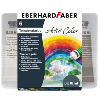 Abbildung von 6 x Eberhard Faber Schulmalfarbe Efacolor Tempera Tuben 18ml VE=6 Farb