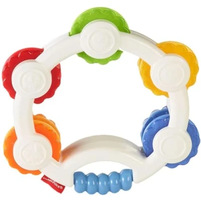 Abbildung von Fisher Price BLT37 Babys erstes Tamburin, mit Rasselgeräuschen, Babyspielzeug ab 3 Monaten