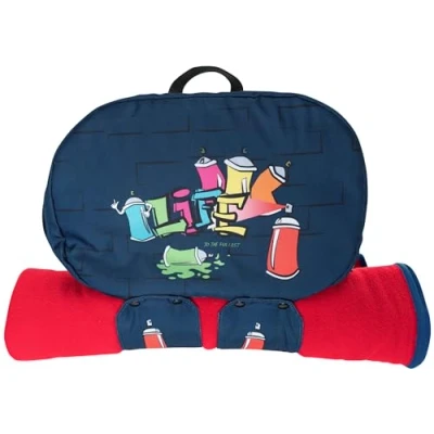 Abbildung von Walser Rucksack Organizer, Auto Organizer Graffiti, für Autositz, Rückenlehnenschutz Auto, Rücksitzschoner Autositz Tasche blau