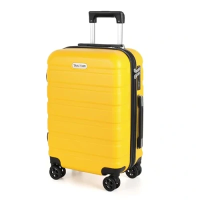 Abbildung von TANTOMI Handgepäck Koffer, Reisekoffer Hartschalenkoffer, Koffer &amp; Trolley mit Passwortsperre, Hartschale Suitcase 4 Rollen(Mango)