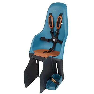 Abbildung von MINIA for Carrier 8405700004 Fahrradrücksitz für Kinder mit Verankerung im Gepäckträger, geeignet von 9 Monaten bis 6 Jahren in blau.