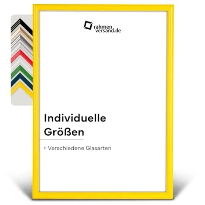 Abbildung von PANORAHMA Bilderrahmen Kunststoff 40 x cm, Gelb/Bilder Rahmen zum Aufhängen/Kunststoff mit Echtglas