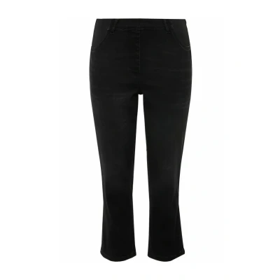 Abbildung von Ulla Popken Sienna CROP Stretch Jeans Slim Fit, Damen, Größe: 54, Black