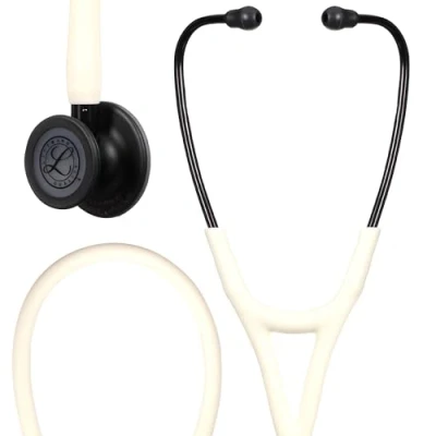 Abbildung von 3M Littmann Kardiologie IV Diagnostik Stethoskop, 6186C, Bruststück schwarz mattiert, Alabasterfarbener Schlauch