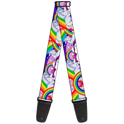 Abbildung von Gitarrengurt von Buckle Down 34 60&quot; Unicorns in Rainbows w/Sparkles/Purple