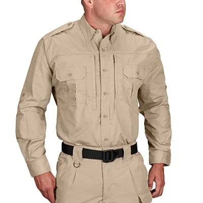 Abbildung von Propper Herren Poplin Tactical Shirt Taktisches Hemd Langarm, Grau, M L EU