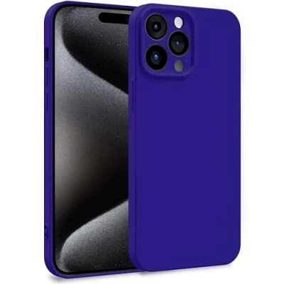 Abbildung von MyGadget Hülle für iPhone 15 Pro Max Zweilagige Handyhülle mit Kameraschutz Cover Innenfutter &amp; Silikon außen Dunkel Lila