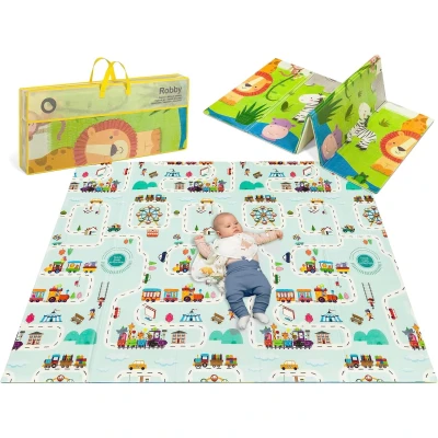 Abbildung von lionelo Spielmatte ROBBY MULTICOLOR, Zusammengeklappt nimmt wenig Platz kaum 10 cm dick