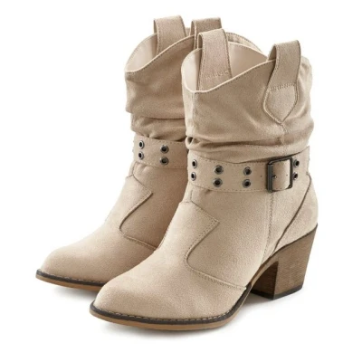 Abbildung von LASCANA Cowboy Stiefelette, Boots, Western Ankleboots VEGAN