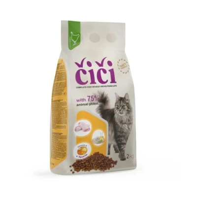 Abbildung von CiCi Komplett Trockenfutter für Katzen, Erwachsene und kastrierte mit Geflügel, 2 kg
