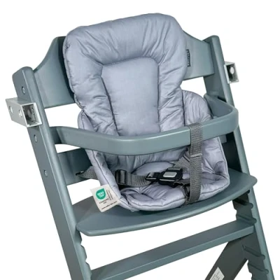 Abbildung von LaLoona Sitzverkleinerer für Hochstuhl, kompatibel mit Safety 1st / Bebeconfort Timba Baby Sitzpolster beschichtet &amp; abwaschbar, OEKO TEX Standard 100 geprüft, maschinenwaschbar Grau