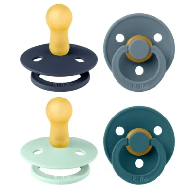 Abbildung von BIBS Colour Schnuller 4er Pack, BPA frei, Kirschform Nippel. Naturkautschuk/Latex, Hergestellt in Dänemark. 6 18 Monate (4er Pack), Baby Boy Colours