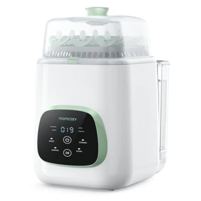 Abbildung von Momcozy KleanPal Pro Babyflaschenwascher, Sterilisator &amp; Trockner All in One Reinigungsmaschine für Flaschen, Pumpenteile Baby Essentials Zeitsparende mühelose Pflege
