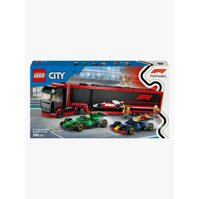 Abbildung von 60445 City F1 Transporter mit RB20 &amp; AMR24 Rennautos, Konstruktionsspielzeug