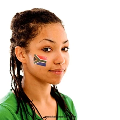 Abbildung von 10 x Südafrika tattoo Fan Fahnen Set South Africa temporary Flag (10)