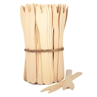 Abbildung von 2000 Gabeln Holz Pommesgabel 12 cm