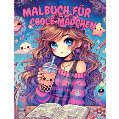 Abbildung von Malbuch für Coole Mädchen ab 10 Jahren: Beschäftigungsbuch mit 50 Motiven (Portraits, Muster, Manga Mädchen, Pferden und mehr) Teenager