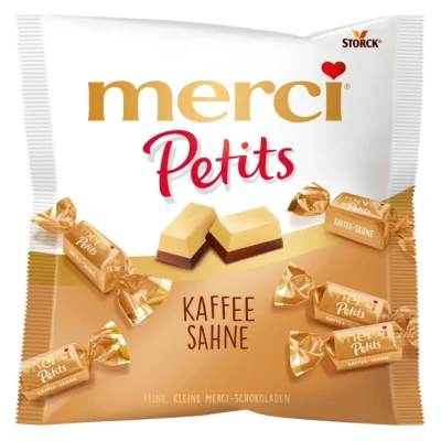 Abbildung von merci Petits Kaffee Sahne (1 x 125g) / Feine Pralinen aus edler weißer und Schokolade