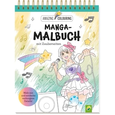 Abbildung von Manga Malbuch mit Zauberseiten. Tolles Geschenk für Fans!: Ausmalen und verborgene Details entdecken den Lieblingscharakteren aus Anime coolen Activity Extras