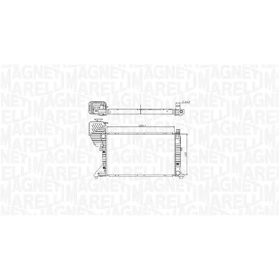 Abbildung von MAGNETI MARELLI 350213177400 Kühler, Motorkühlung 680 408 34 Kühlrippen mechanisch gefügt MERCEDES BENZ: Sprinter 3 T Kastenwagen, Bus