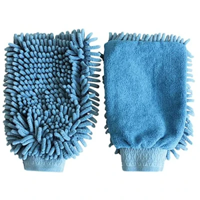 Abbildung von Kerbl Microfaser Putzhandschuh Blau