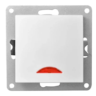 Abbildung von McPower Schalter Flair 250V /10A, UP, mit Kontroll Leuchte, 1 polig, für Unterputzmontage, zeitgemäßes Design, weiß