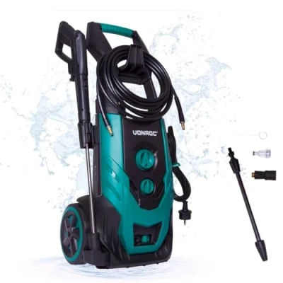Abbildung von VONROC Hochdruckreiniger 170bar Fugenreiniger, Fassadenreiniger 2200W Terassenreiniger 450 l/h inkl Zubehör Dampfstrahler ideal als Moosentferner, Steinreiniger