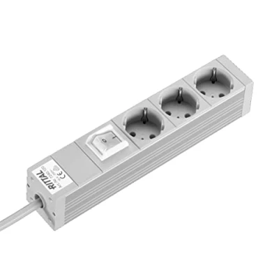 Abbildung von Rittal DK Steckdosenleiste D Schuko 3 Fach 250 V 16 A LHT 306 6x44x44 mm mit Wippschalter