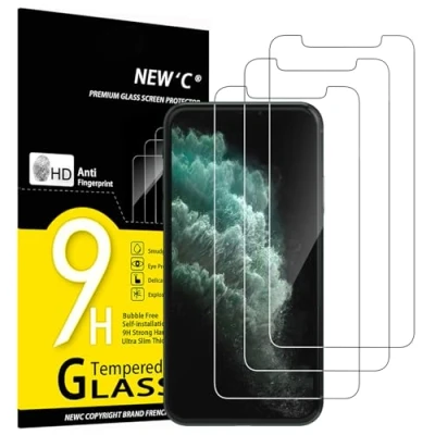 Abbildung von NEW&#039;C 3 Stück, Panzer Schutz Glas für iPhone 11 Pro, X, XS, Frei von Kratzern, 9H Härte, HD Displayschutzfolie, 0.33mm Ultra klar, Ultrabeständig