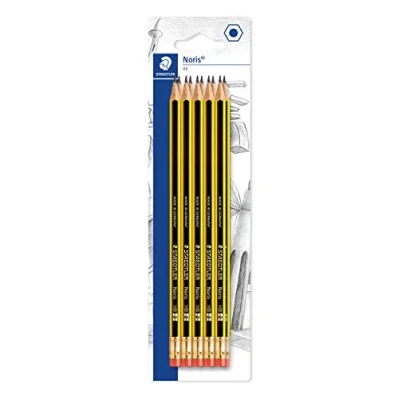 Abbildung von Staedtler 122 2BK10D Noris Bleistift HB mit Radiertip 10 Stück auf Blisterkarte