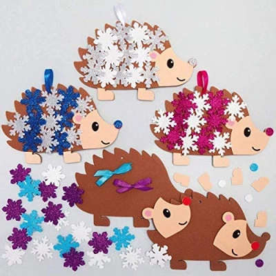 Abbildung von Baker Ross AX460 Schneebedeckter Igel Mix &amp; Match Deko Bastelset Für Kinder 5 Stück, Kreativsets Und Bastelbedarf Zum Saisonalen Basteln Dekorieren Zur Winterzeit