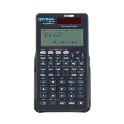 Abbildung von DONAU TECH Technisch Wissenschaftlicher/Geschriebenes/Solar und Batterie/Taschenrechner mit natürlicher Darstellung /417 Funktionen/Graphit/Rechner Schutzhülle/Schulrechner/Schiebehülle