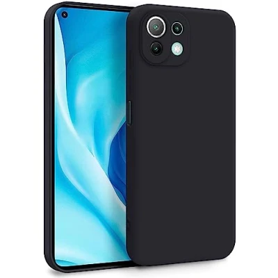 Abbildung von MyGadget Hülle für Xiaomi Mi 11 Lite 5G Zweilagige Handyhülle mit Kameraschutz Cover Innenfutter &amp; Silikon außen Schwarz