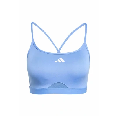 Abbildung von adidas Performance 3STRIPES Sportbh mit leichter Stützkraft, Damen, Größe: XS, Blue fusion