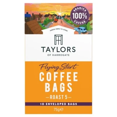 Abbildung von Taylors of Harrogate Flying Start Kaffeebeutel, geröstet, 75 g, 10 Stück