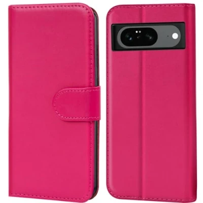 Abbildung von Verco Handyhülle für Google Pixel 8 Hülle, Bookcase Tasche Flipcover Case [Kartenfächer/Aufstellfunktion], Pink