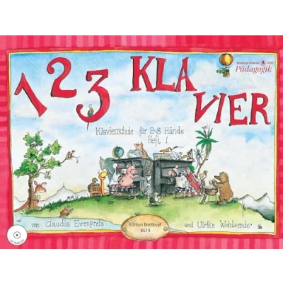 Abbildung von 1 2 3 Klavier Heft mit CD: Klavierschule für 8 Hände CD zu und