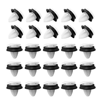 Abbildung von 50 Stück 856543 71728806 Auto Tuerverkleidung Befestigung Clips, Tür Klips Stoßstangen Clips mit Schwarzer Gummidichtung für 9mm Loch