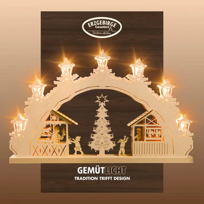 Abbildung von Weigla Schwibbogen &quot;Weihnachtsmarkt, Weihnachtsdeko&quot;, 7 flammig