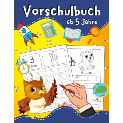 Abbildung von Vorschulbuch ab 5 Jahre: Schwungübungen, Buchstaben lernen, Zahlen Malen nach Zahlen, für Mädchen und Jungen, Ein großer Spaß Kinder