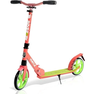 Abbildung von HURTSBLK, Sports and Outdoors, Kids Toy Scooters, Lightweight Foldable Kick Scooter Adjustable for Teens Adult, Alloy Deck with High Impact Wheels (Black)