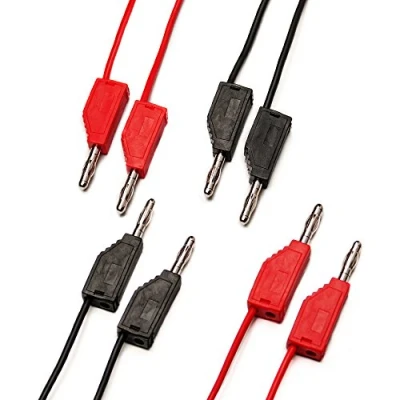 Abbildung von edi tronic Messleitung Messkabel Prüfkabel Laborkabel 1m Bananenstecker 4mm reines Kupfer Kabel rot schwarz