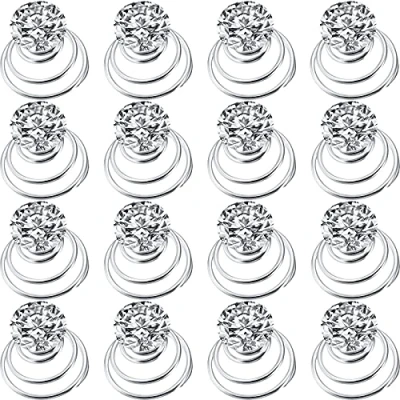 Abbildung von 60 teiliges Twister Set mit Kristallen, Strass, Haarnadeln, Spirale, für Hochzeit, Braut, Abschlussball, Party und wichtige Anlässe, transparentem Behälter (klar)