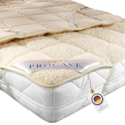 Abbildung von PROCAVE weiches Unterbett mit Lammflor und Schurwolle. hochwertige Matratzen Topper. Schoner 4 Eckgummis. Auflage 140x200 cm