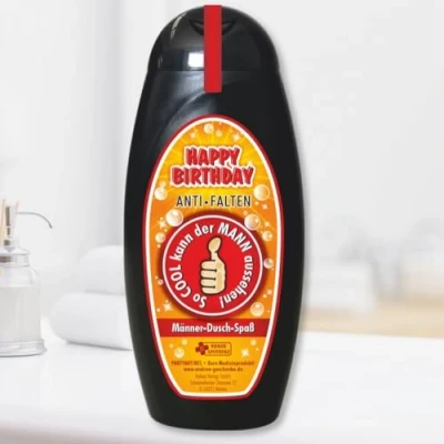 Abbildung von Spaß Duschbäder Duschgel Shampoo Anti Falten Männer Happy Birthday Geschenk für Geburtstagsgeschenk mit Zahlen zum runden Geburtstag