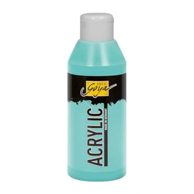 Abbildung von KREUL 84239 Solo Goya Acrylic türkisblau hell, 250 ml Flasche, cremige vielseitig einsetzbare Acrylfarbe in Studienqualität, auf Wasserbasis, schnell und matt trocknend, gut deckend, wasserfest